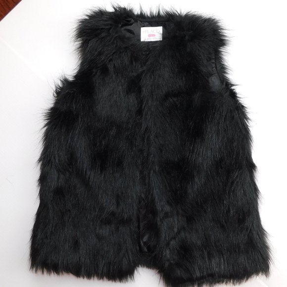 The Children's Place Other - The Childrens Place Girls XL Black Faux Fur Vest